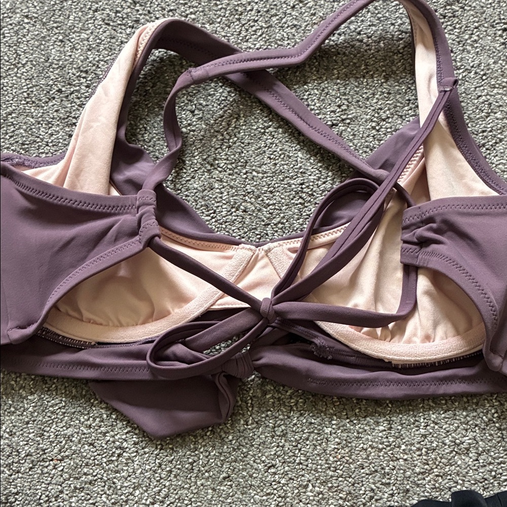 Women Swim Two-Piece Bikini Set in Mauve and Black - Picture 8 of 8